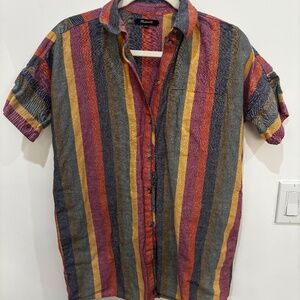 Madewell striped short sleeve button down in size XXS